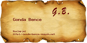 Gonda Bence névjegykártya